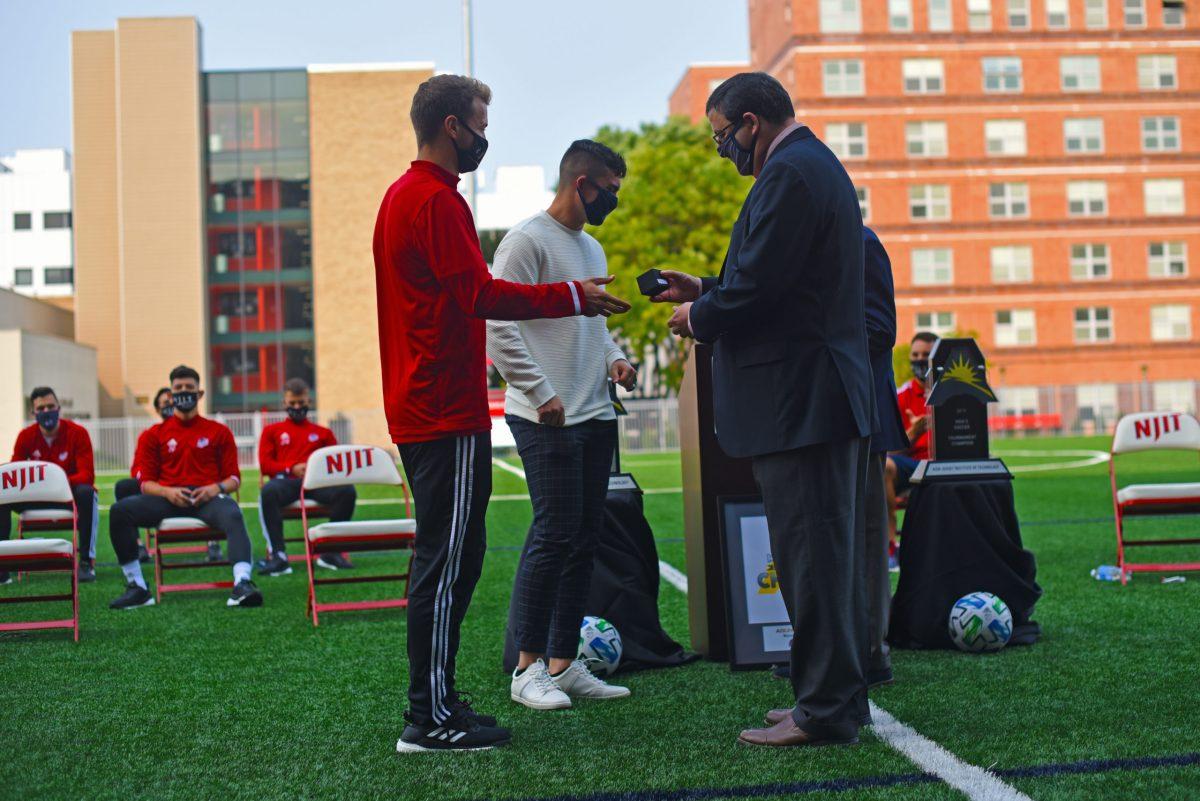 Historic Victory by Men’s Soccer Team Honored at Ring Ceremony